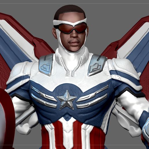 CAPTAIN AMERICA FALCON SAM WILSON WINTER SOLDIER AVENGERS MCU CHARACTER 3D print model