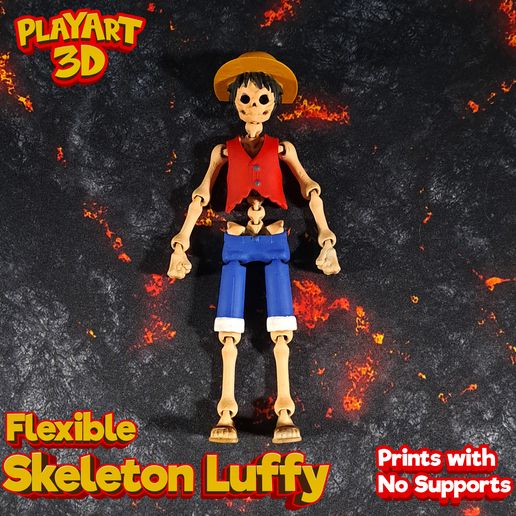 SKELETON LUFFY - FLEXIBLE - ONE PIECE - EASY TO PRINT - NO SUPPORTS