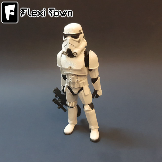 Flexi Stormtrooper, Articulated fidget figure, 3mf included