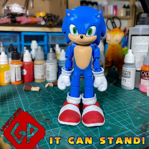 Flexi Sonic The Hedgehog - Print In Place - No supports