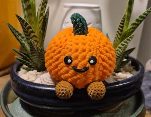 Jellycat-stil Virkat Pumpa INGEN AMS KRÄVS av NaraaPrints MakerWorld: Gratis 3D-Modell abe lade