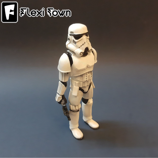 Flexi Stormtrooper, Articulated fidget figure, 3mf included