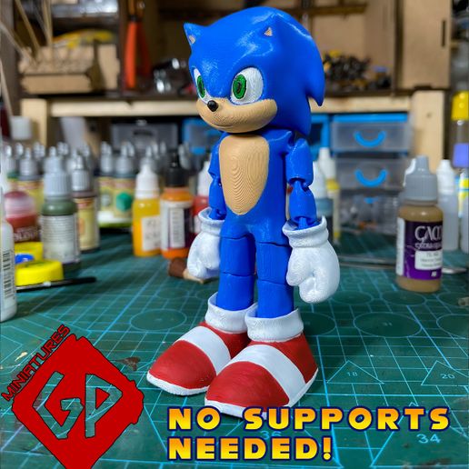 Flexi Sonic The Hedgehog - Print In Place - No supports