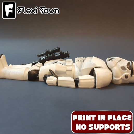 Flexi Stormtrooper, Articulated fidget figure, 3mf included