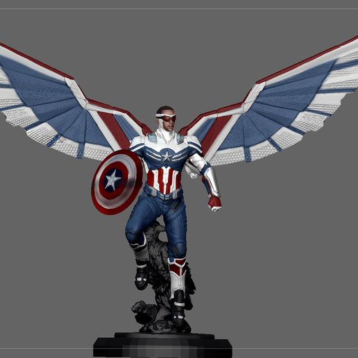 CAPTAIN AMERICA FALCON SAM WILSON WINTER SOLDIER AVENGERS MCU CHARACTER 3D print model