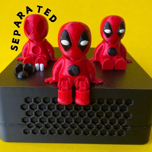 Articulated Baby Deadpool, Mini Flexi Print In Place Separated Parts