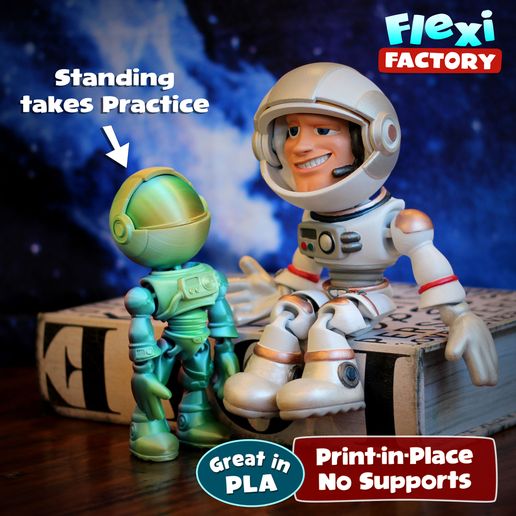 Flexi Print-in-Place Astronaut with 3mf File Included!