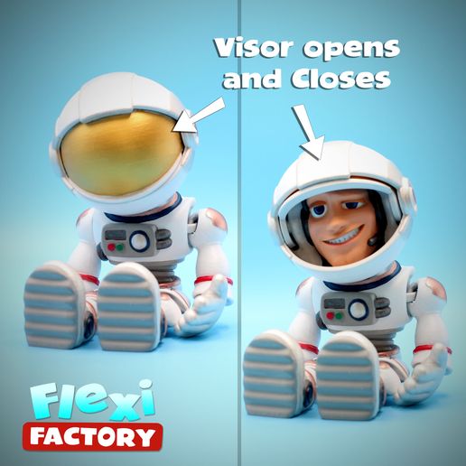 Flexi Print-in-Place Astronaut with 3mf File Included!