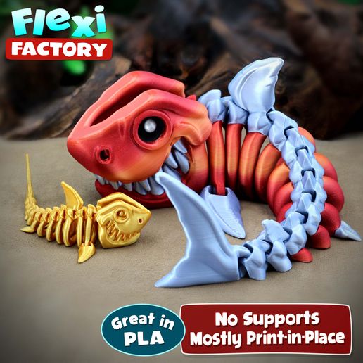 Flexi Print-in-Place Skeleton Shark