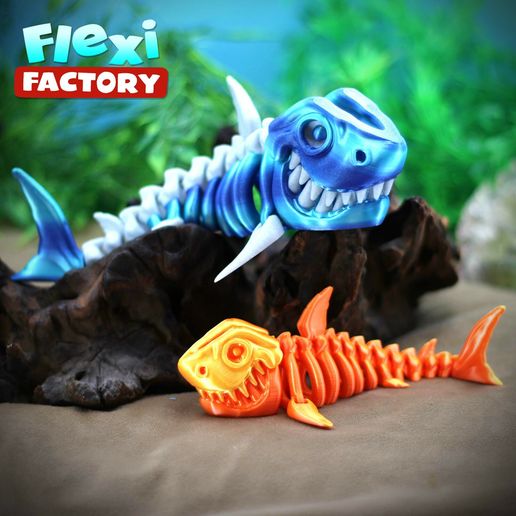 Flexi Print-in-Place Skeleton Shark