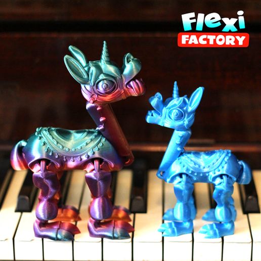 Flexi Print-in-Place llamacorn (llama unicorn)