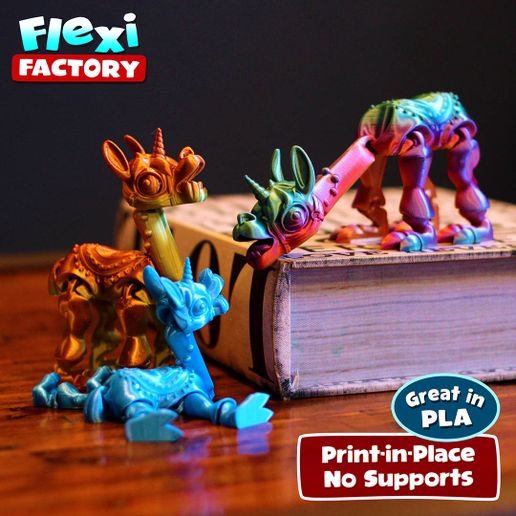 Flexi Print-in-Place llamacorn (llama unicorn)