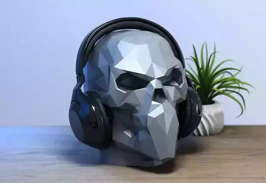 Low-poly Skull Headphone Stand 3D print model
