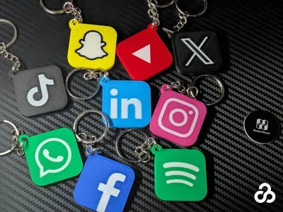 NFC Tag Keychains | Social media connect