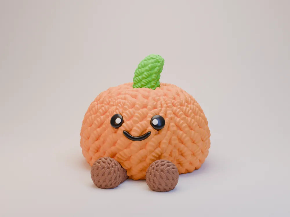 Jellycat-stil Virkat Pumpa INGEN AMS KRÄVS av NaraaPrints MakerWorld: Gratis 3D-Modell abe lade