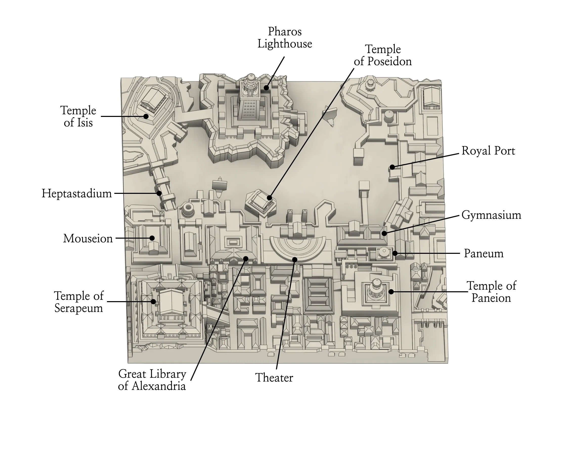 Ancient City BC300 ALEXANDRIA, EGYPT 3D
