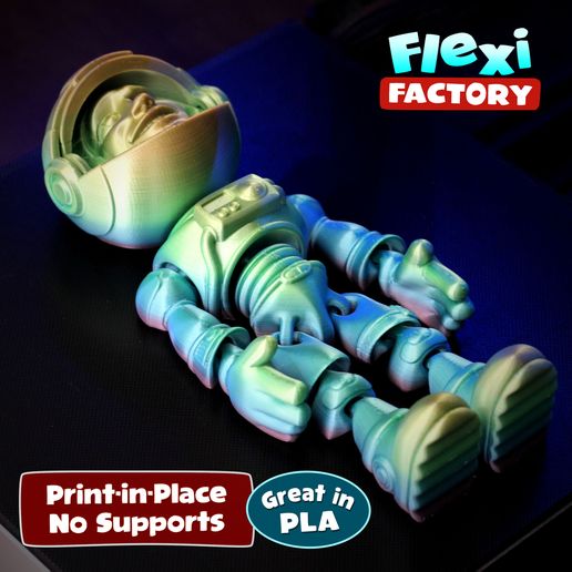 Flexi Print-in-Place Astronaut with 3mf File Included!